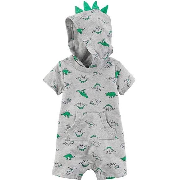 Carter's Other - NWOT Baby BoyShort Sleeve Dino Print Hooded Romper